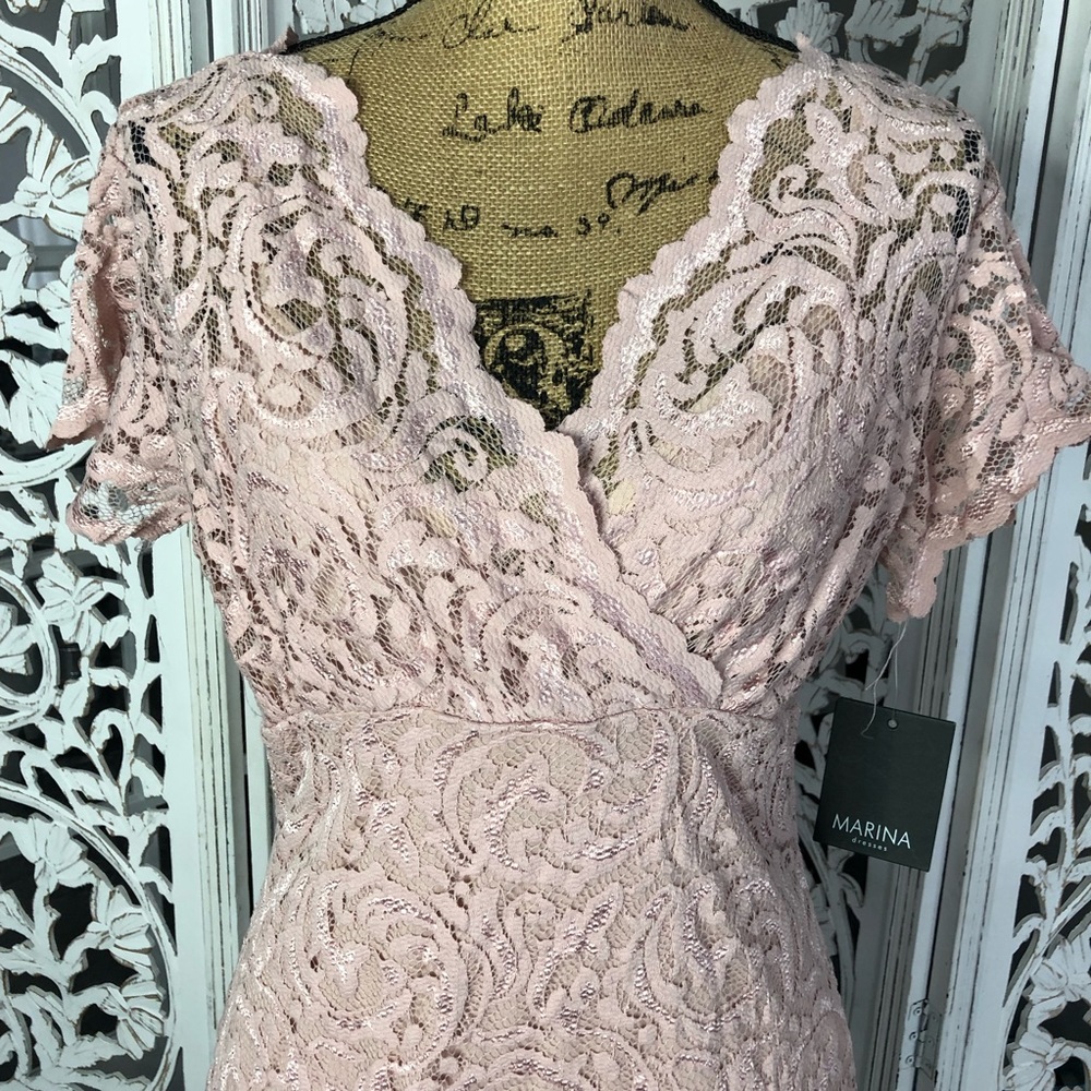 Marina lace blush dress 10 - Picture 2 of 3